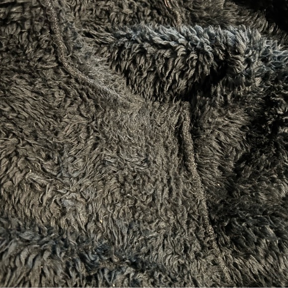 Loft Faux Fur/sherpa Open Jacket Size Medium Blue Shawl Collar Cozy Comfy - Picture 11 of 12